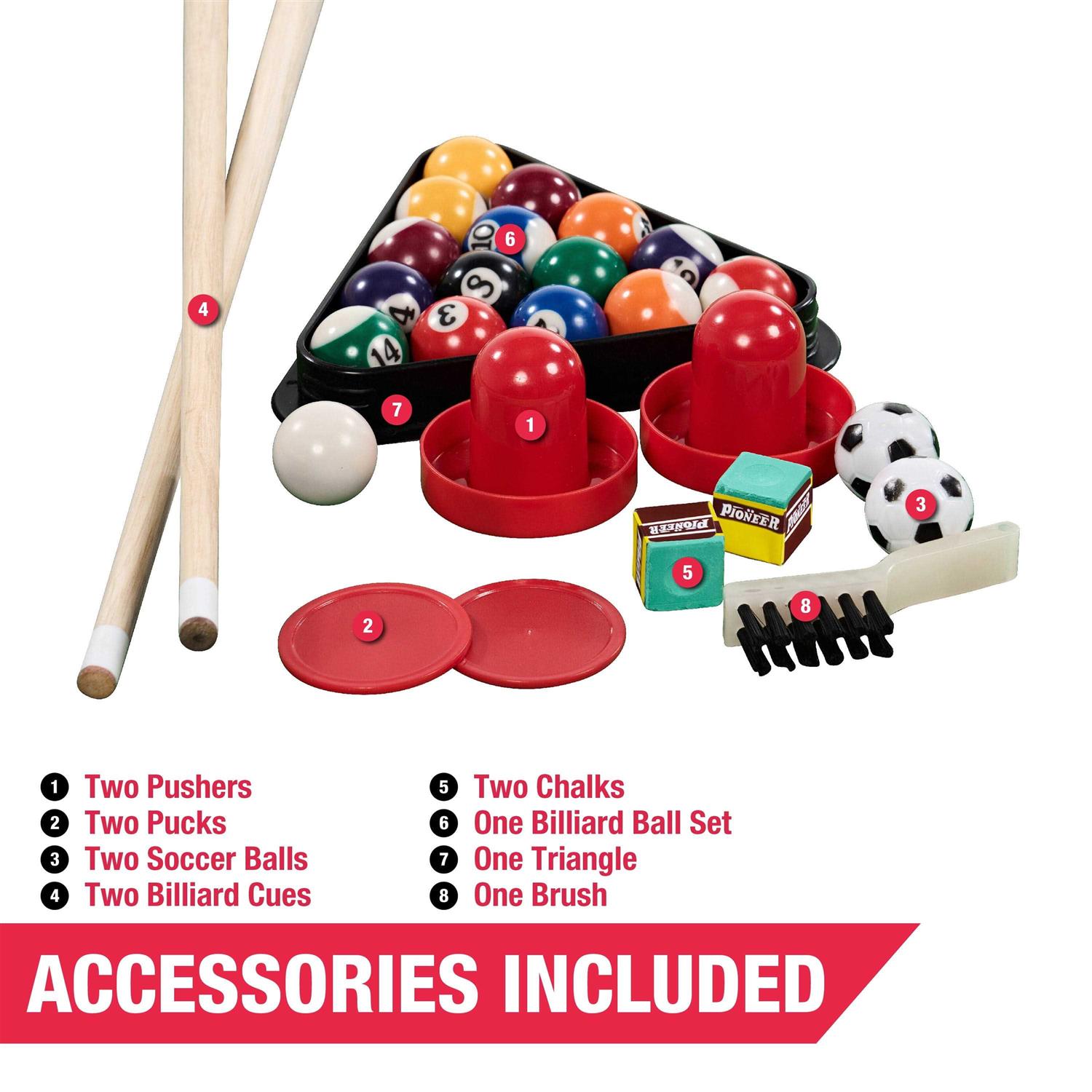 Md Sports 48 Combo Air Powered Hockey, Foosball, and Billiard Game Table - Image 3