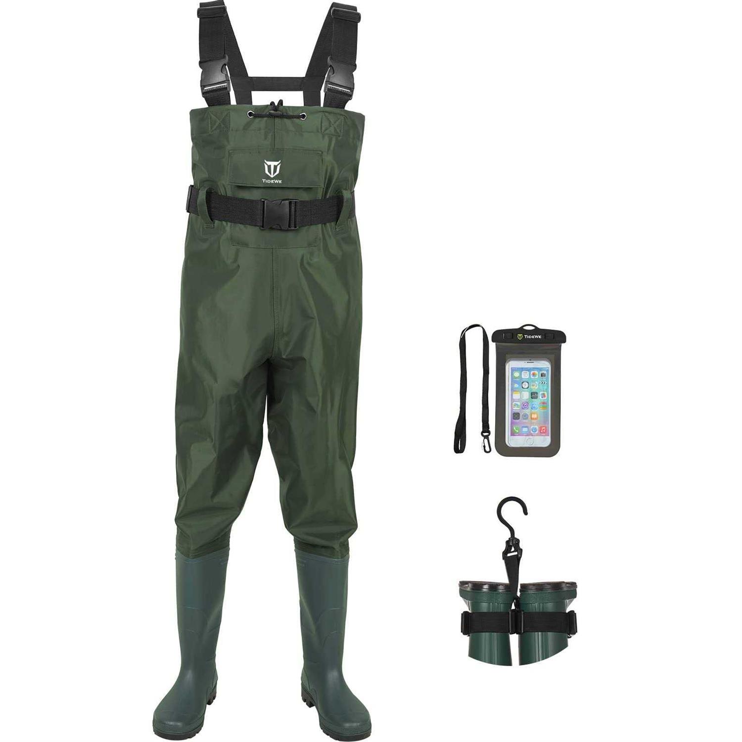 TIDEWE Bootfoot Chest Wader, 2-Ply Nylon/PVC Waterproof Fishing & Hunting Waders with Boot Hanger for Men and Women - Image 3