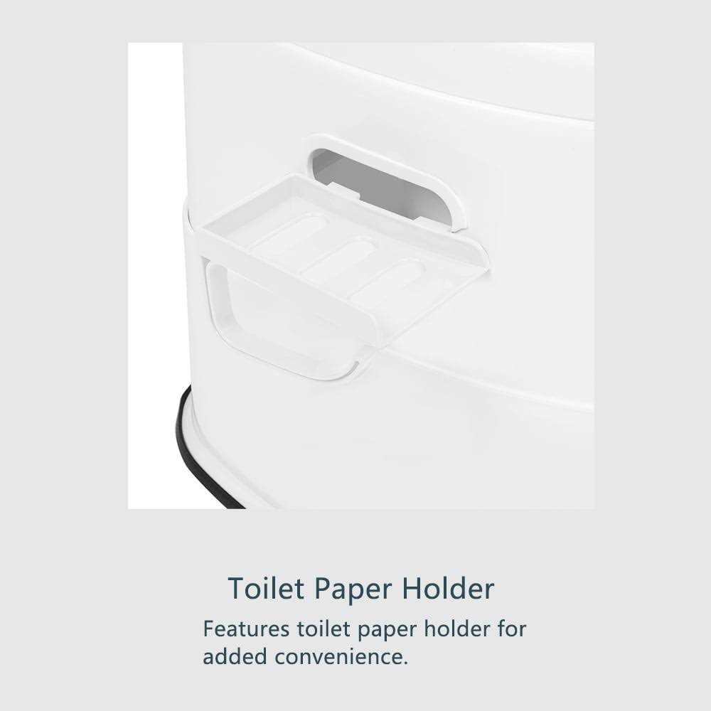 Vingli Portable Toilet Indoor Outdoor Commode w/Detachable Inner Bucket & Removable Paper Holder - Image 5