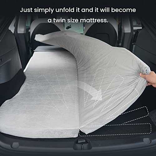 TESCAMP Camping Mattress for Tesla Model Y/X CertiPUR Memory Foam Mattress, Storage Bag & Sheet Provided, Portable, Space Saver, in Car Sleeping, - Image 3