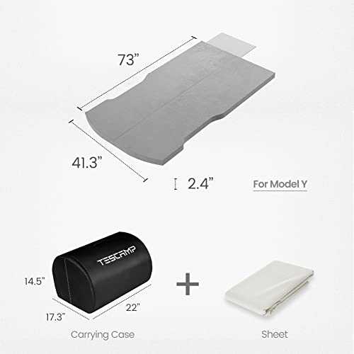 TESCAMP Camping Mattress for Tesla Model Y/X CertiPUR Memory Foam Mattress, Storage Bag & Sheet Provided, Portable, Space Saver, in Car Sleeping, - Image 5