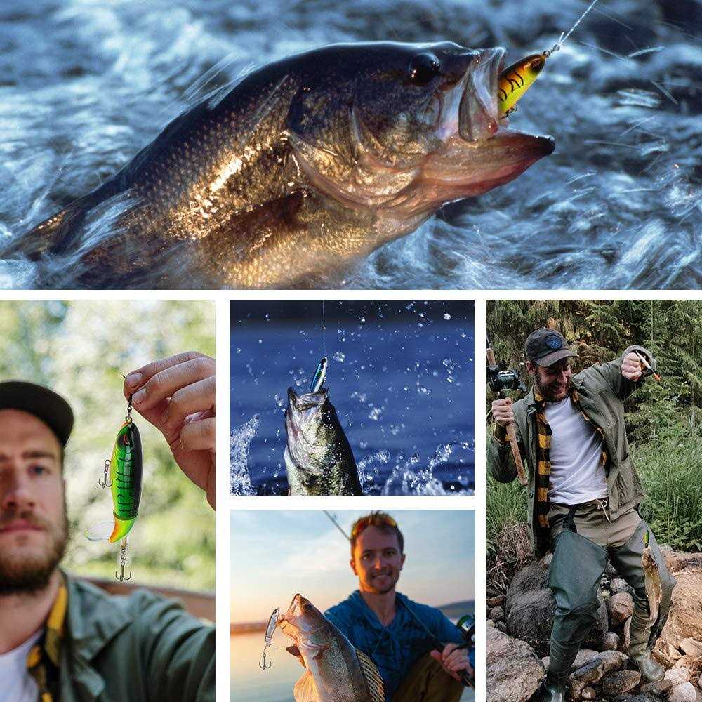 ULIKEYEAH 6PCS Fishing Lures for Bass Bass Whopper Lures Kit Plopping Bass Lure with Floating Rotating Tail for Bass Trout - Image 5