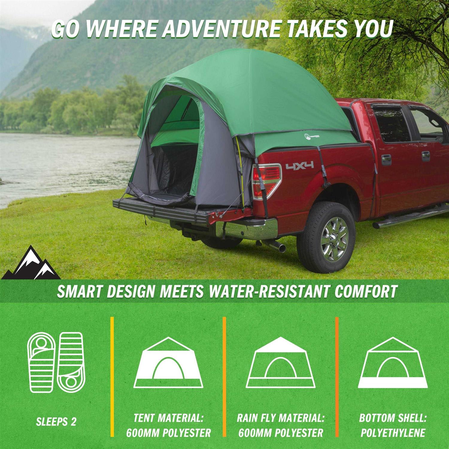 Wakeman Outdoors 5.5 to 6ft Truck Bed Tent - Image 4