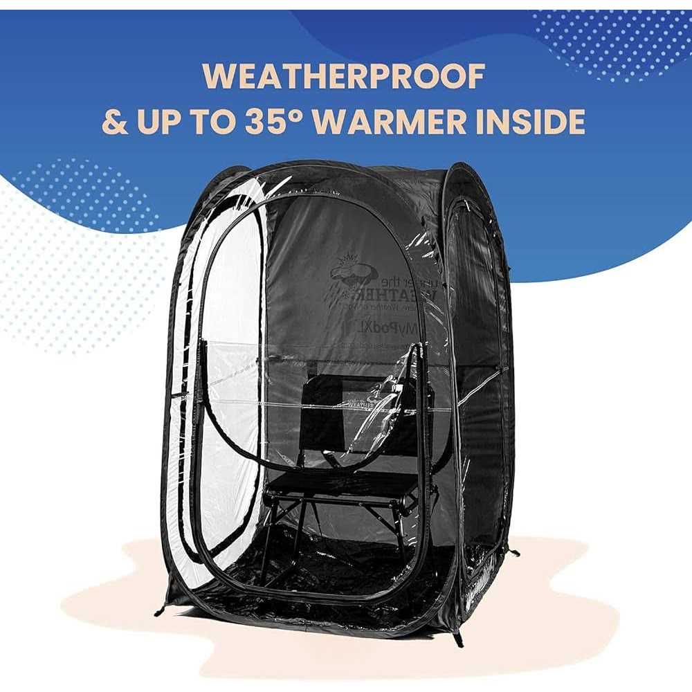 WeatherPod Large 1-Person Pod Pop-Up Weather Pod, Protection from Cold, Wind and Rain - Image 4