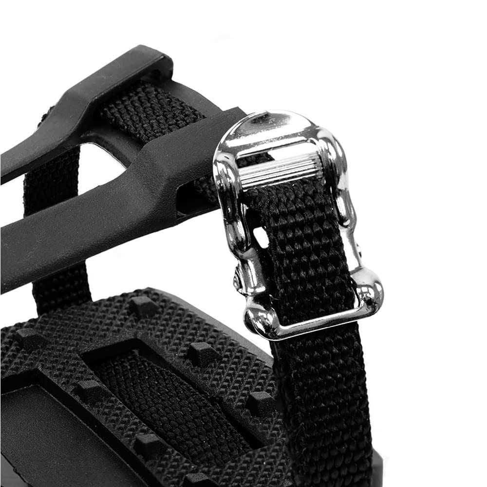 BV Bike Pedals Shimano SPD/Look Delta Compatible 9/16'' with Toe Clips - Image 4