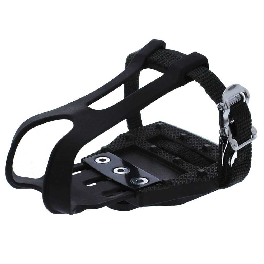BV Bike Pedals Shimano SPD/Look Delta Compatible 9/16'' with Toe Clips - Image 5