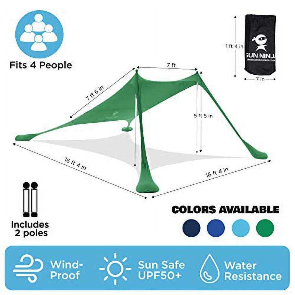 Sun Ninja Pop Up Beach Tent UPF50+ with Shovel - Image 4