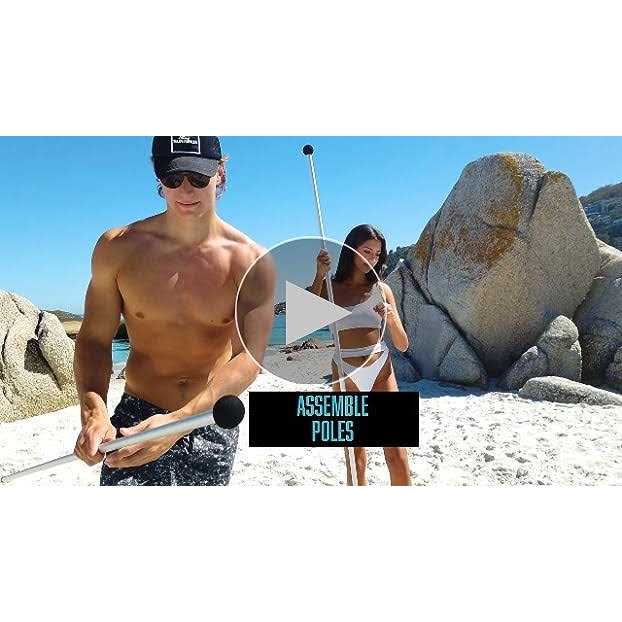 Sun Ninja Pop Up Beach Tent UPF50+ with Shovel - Image 5