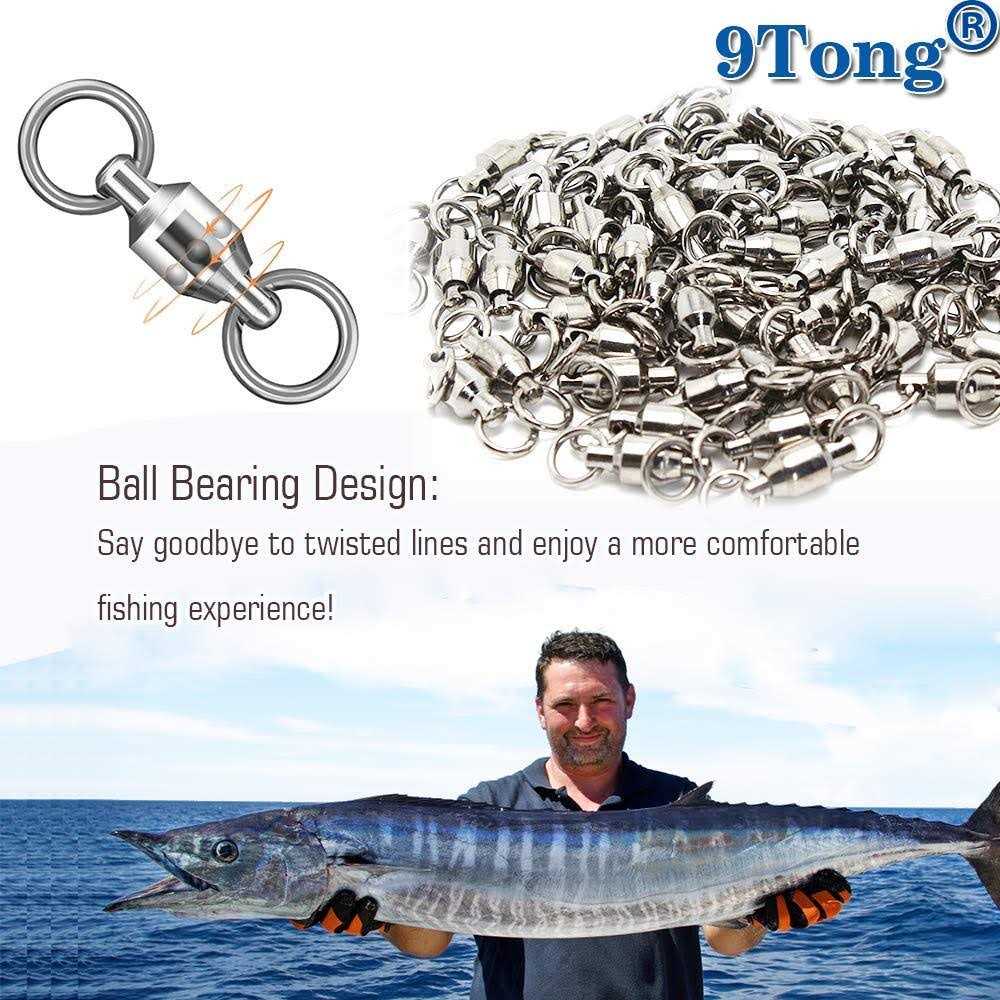 AMYSPORTS Ball Bearing Swivels Connector High Strength Stainless Steel Solid Welded Rings Barrel Swivels Saltwater Freshwater Fishing - Image 3