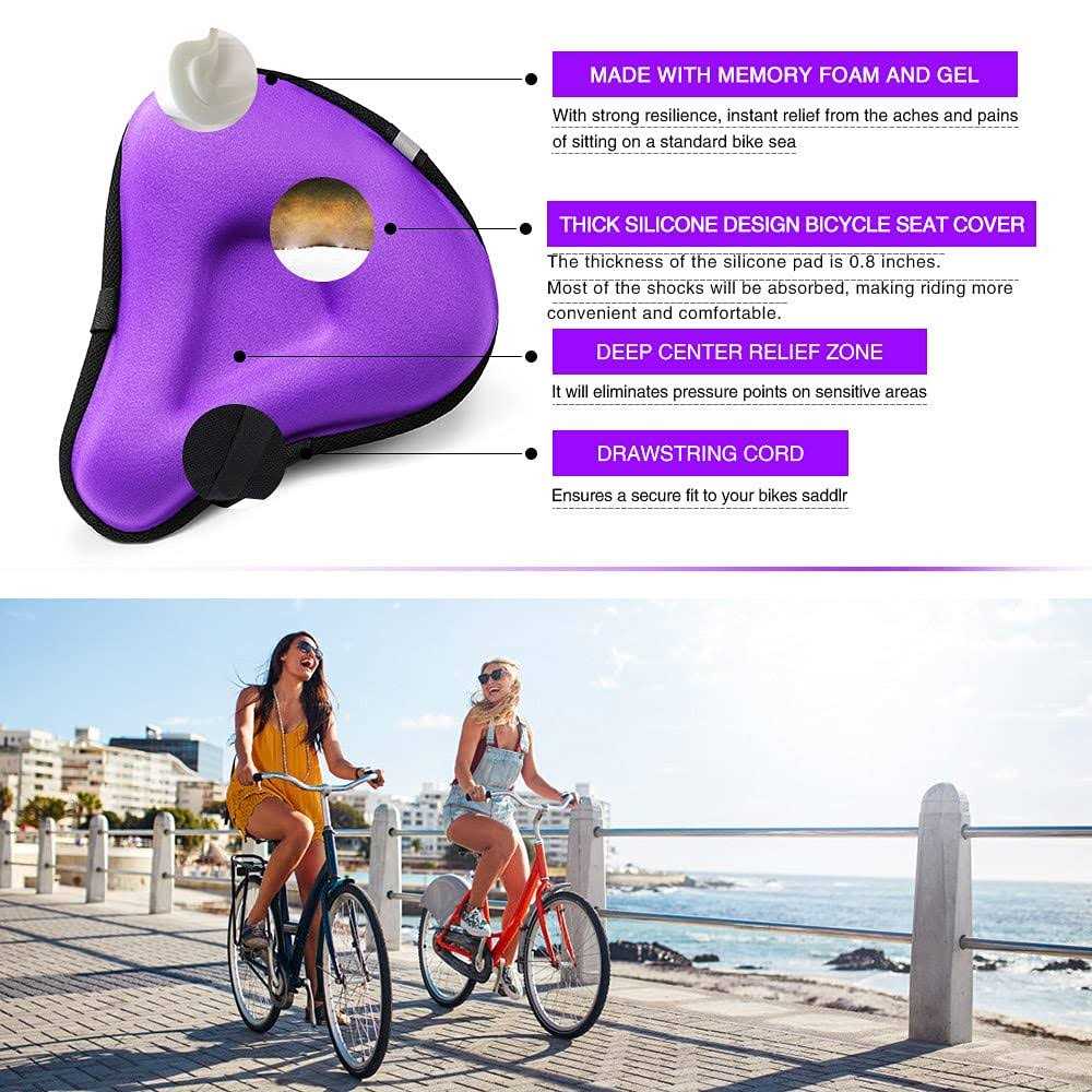 ANZOME Bike Seat Cushion Extra Soft Wide Gel Bike Seats Cover for Men Women Comfort Fits Bicycle Cushions Of Exercise Bikes Spin Stationary Cruiser - Image 4