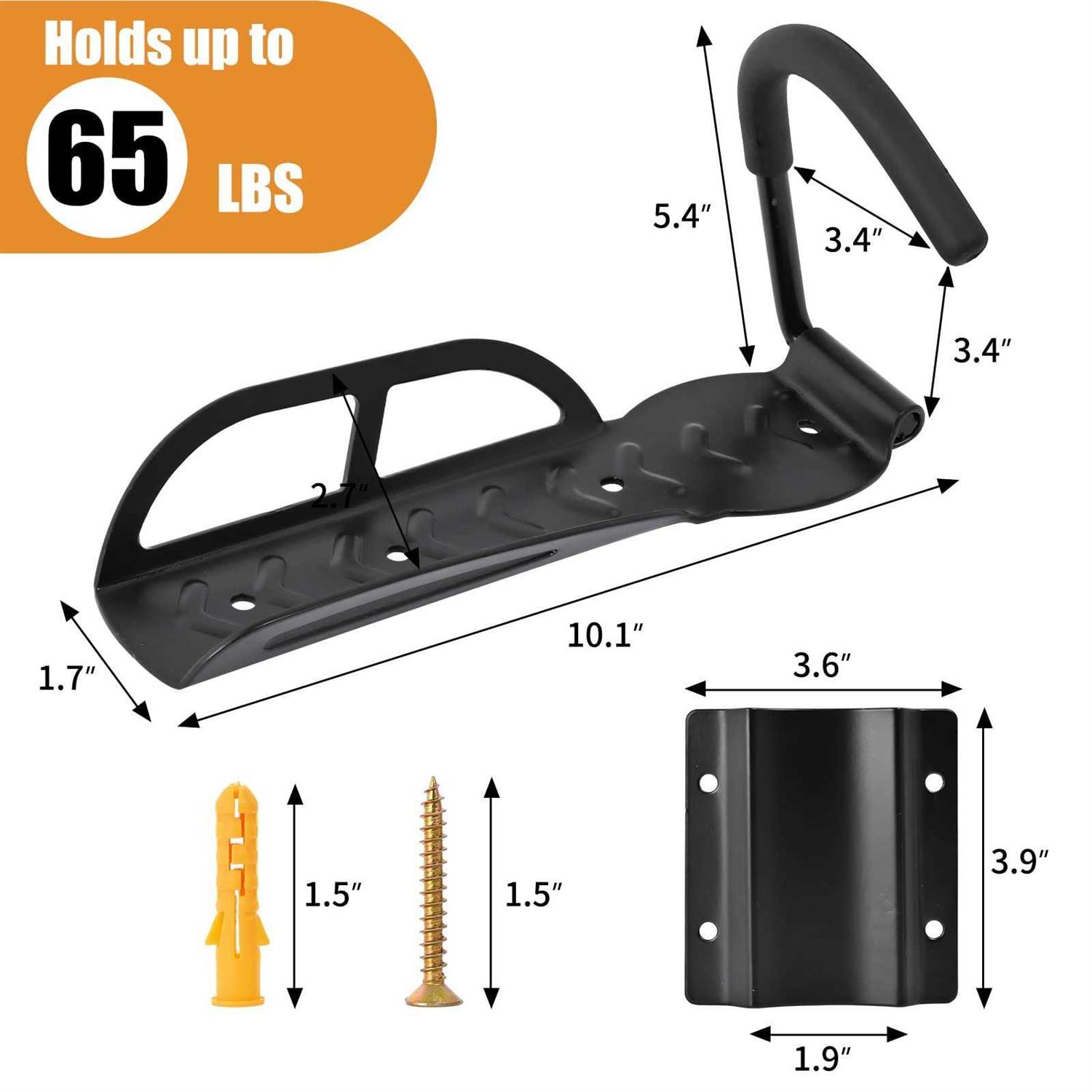 Auwey Bike Wall Mount Rack with Tire Tray - Image 3