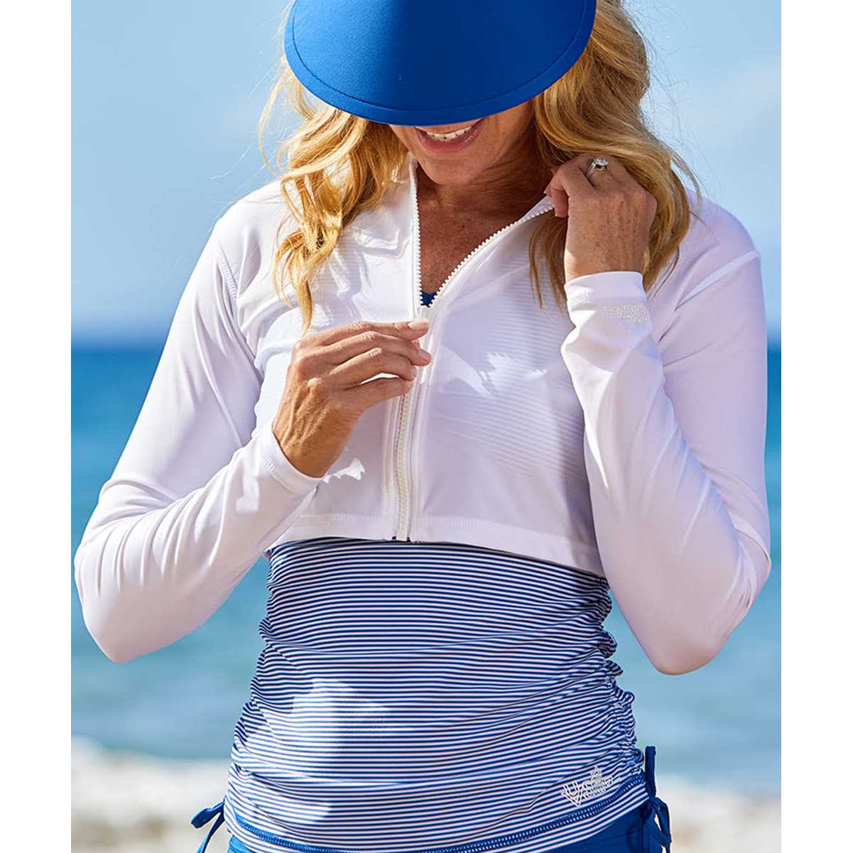 UV Skinz Women's Active Swim Shrug with Full Zippered Front – UPF 50+ Protection - Image 3