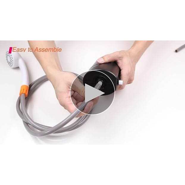 B.TAWD Portable Camping Shower Built-in 4400mAh USB Rechargeable IPX7 Waterproof Battery Shower Pump+Collapsible Bucket for Family Camp Hiking - Image 4