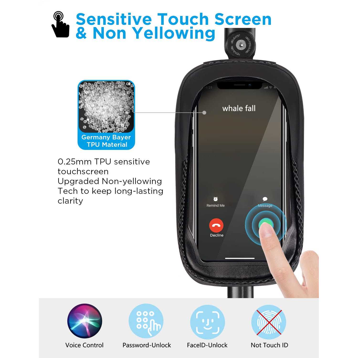 whale fall Waterproof Bike Frame Bag Bike Phone Bag Bicycle Cell Phone Holder for GPS - Image 5