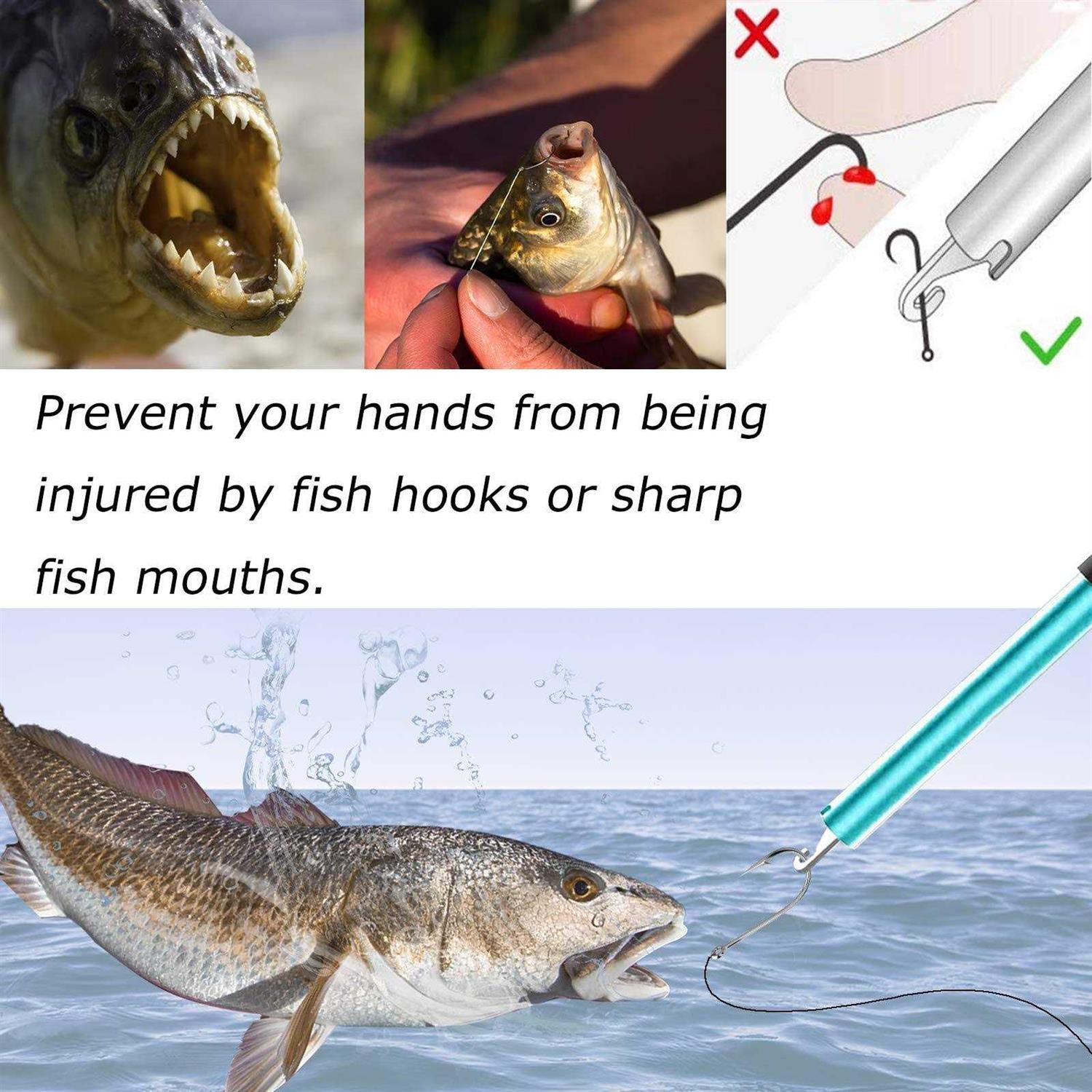 Sugelary Fish Hook Remover, Easy Reach and Portable Aluminum Fish Hook Remover Tool - Image 3