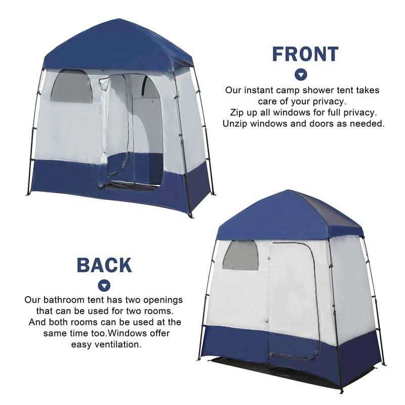 Betterhood Camping Shower Tent Oversize Space Privacy Tent Portable Outdoor Shower Tents for Camping with Floor Changing Tent Dressing Room Easy Set - Image 3