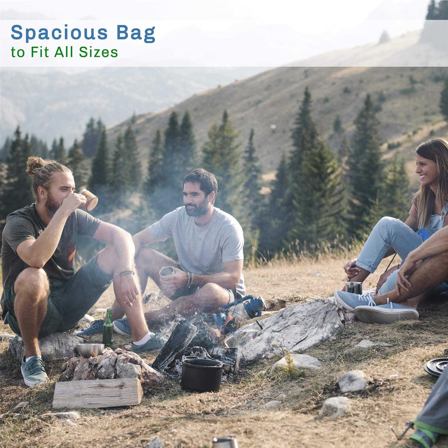 Wakeman Outdoors Sleeping Bag 32F Rated XL 3 Season Envelope Style with Hood - Image 5