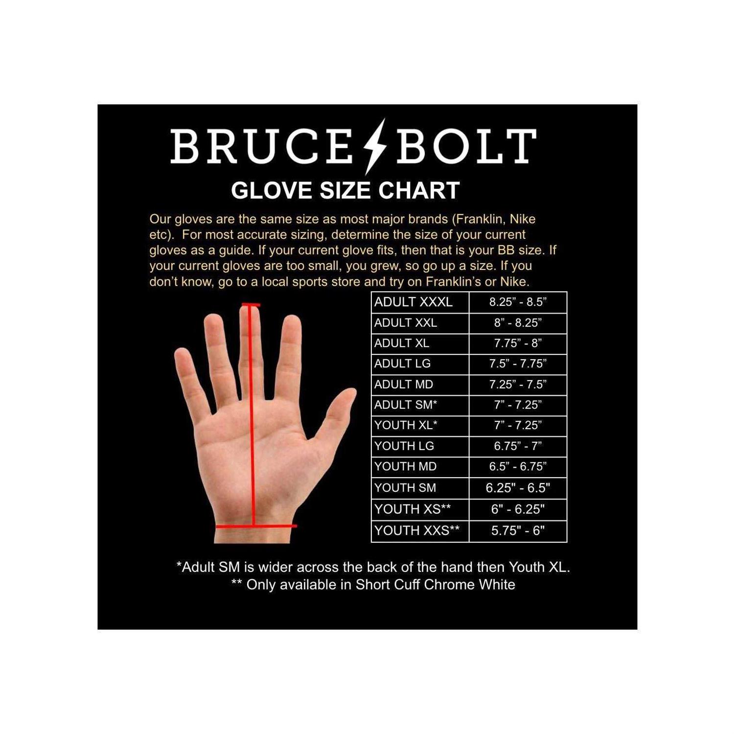 Bruce Bolt Batting Gloves Premium Long Cuff - Image 4