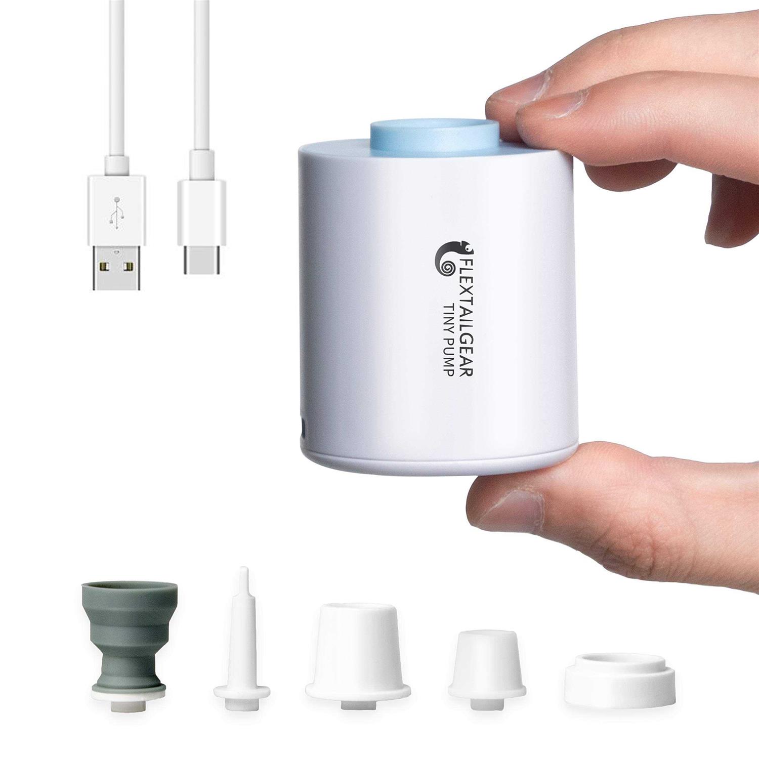 FLEXTAILGEAR Tiny Pump Portable Air Pump Ultra-Mini Air Pump with 1300mAh Battery USB Rechargeable to Inflate Deflate for Pool Floats Air Bed Air