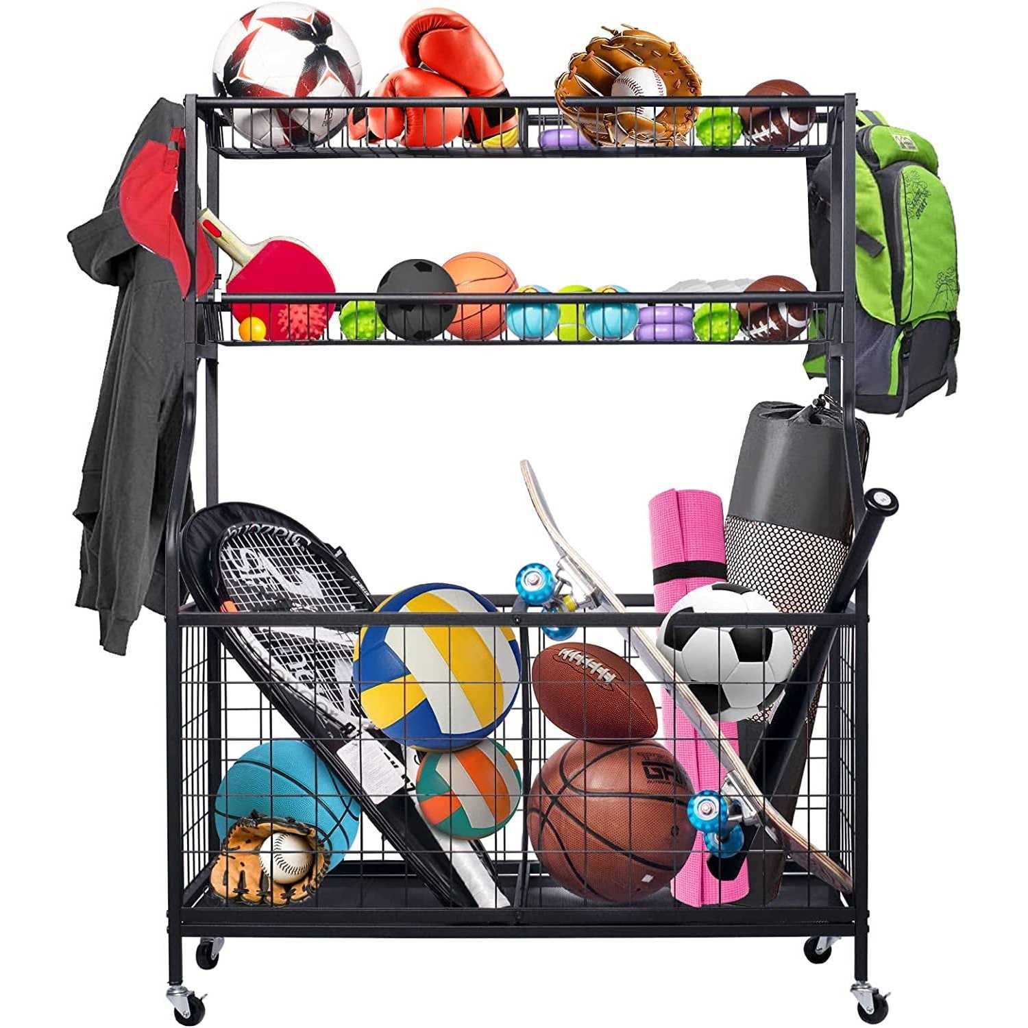 Techvida Garage Sports Equipment Organizer Ball Storage Rack - Image 4