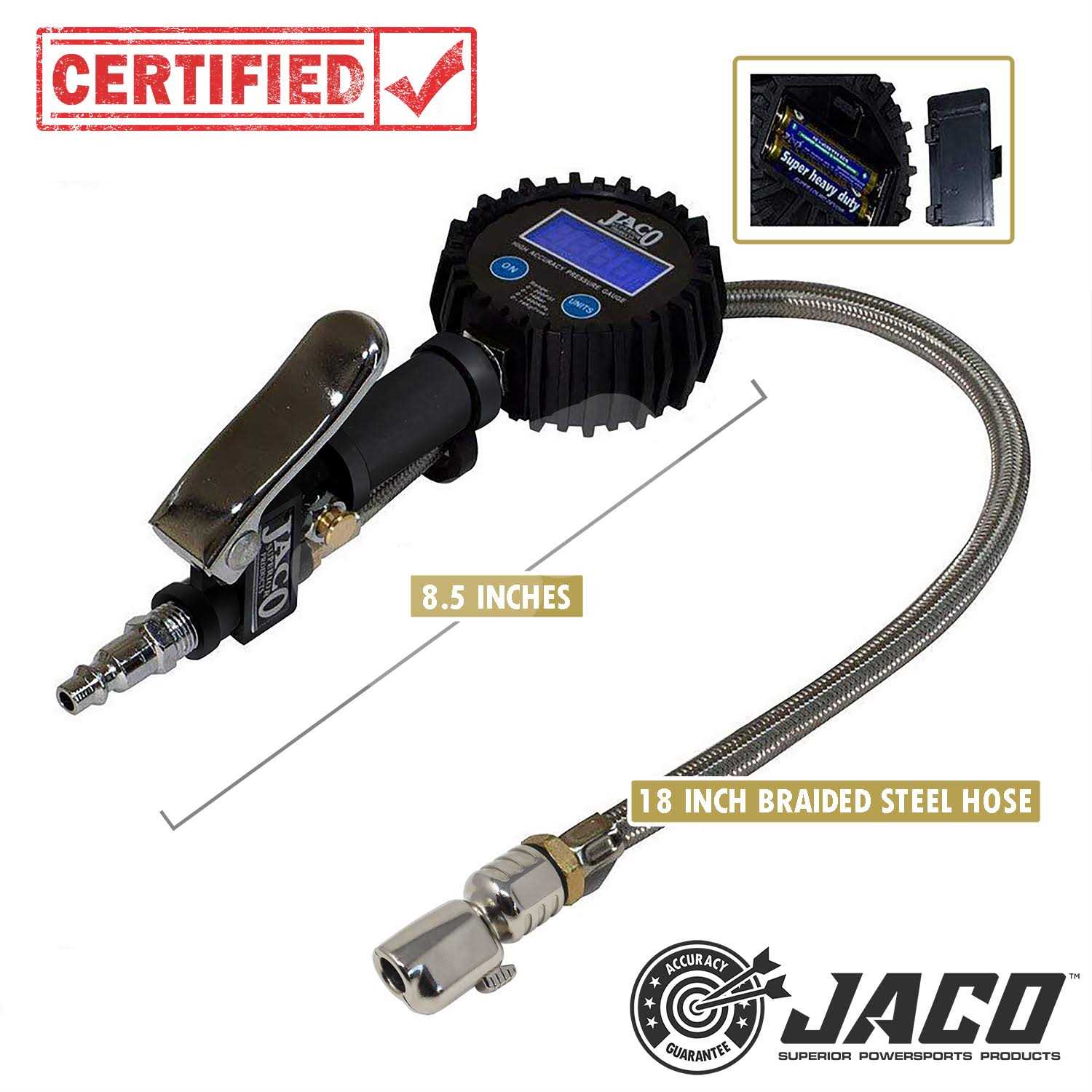 JACO FlowPro Digital Tire Inflator with Pressure Gauge - Image 3