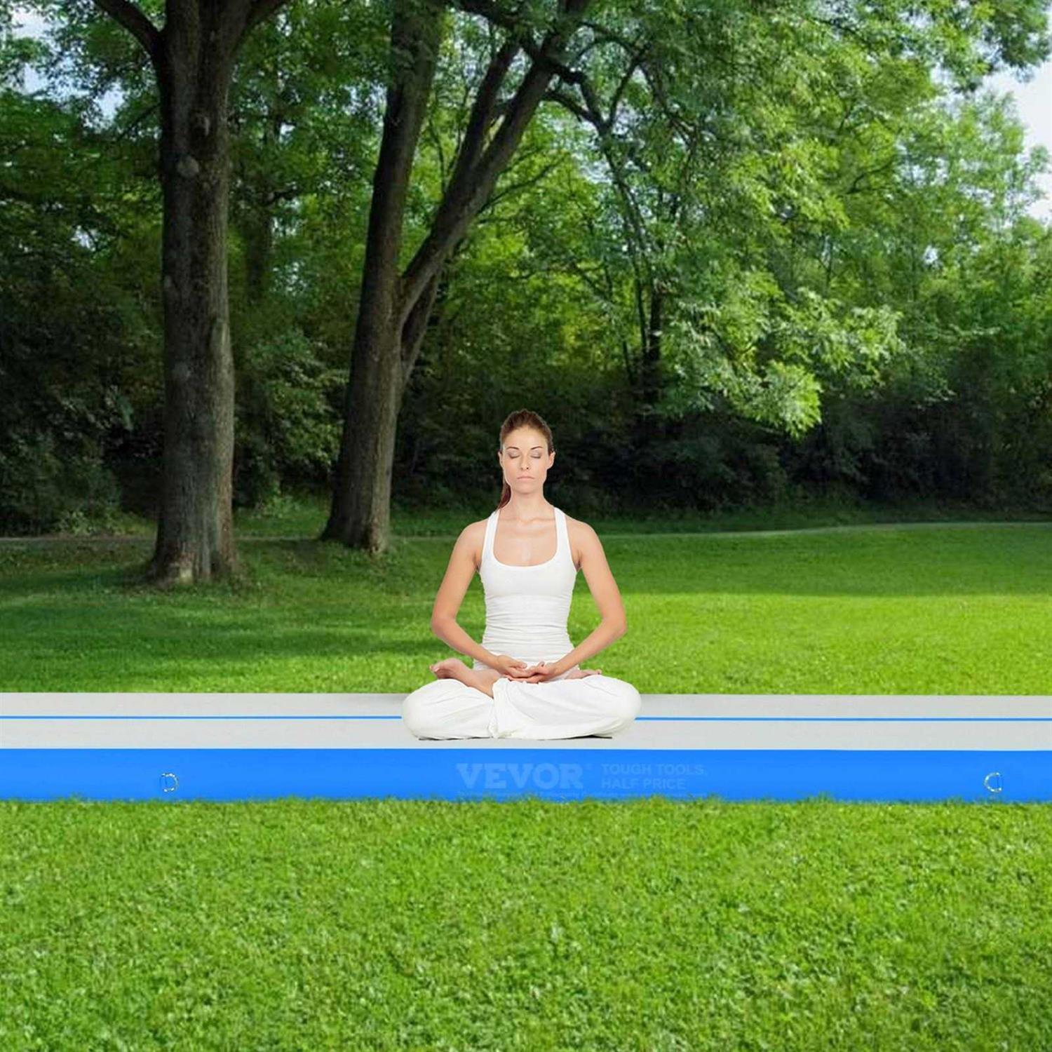 VEVOR Gymnastics Air Mat 4 inch Thickness Inflatable Gymnastics Tumbling Mat Tumble Track with Electric Pump Training Mats for Home - Image 3