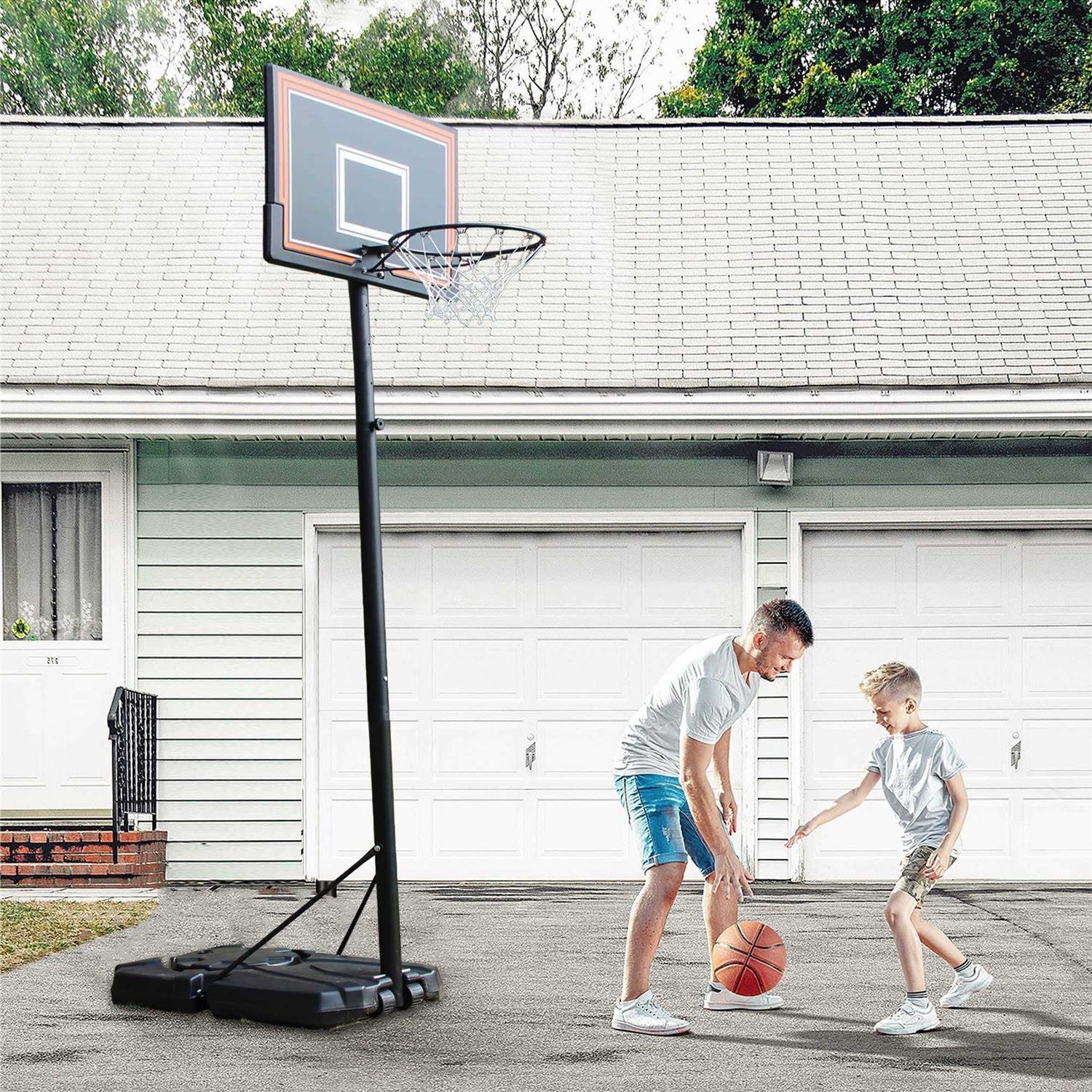 PayLessHere 44in Portable Basketball Hoop Basketball Goal Height Adjustable 7-10FT Basketball System Stand with Blackboard & Wheels Basketball Hoop - Image 4