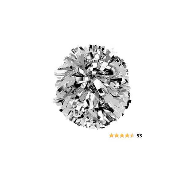 Chassé Metallic Cheerleading Poms Shiny Metallic Cheer Pom with Baton Handle for Dance Sports Celebrations - Image 2