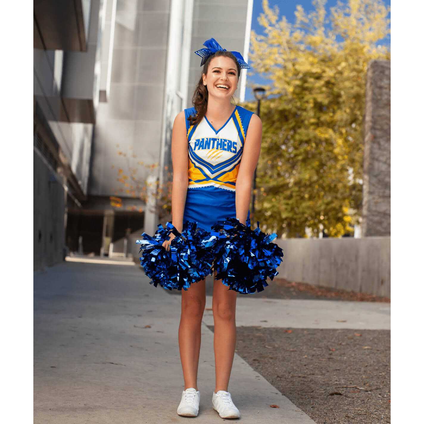 Chassé Metallic Cheerleading Poms Shiny Metallic Cheer Pom with Baton Handle for Dance Sports Celebrations - Image 5