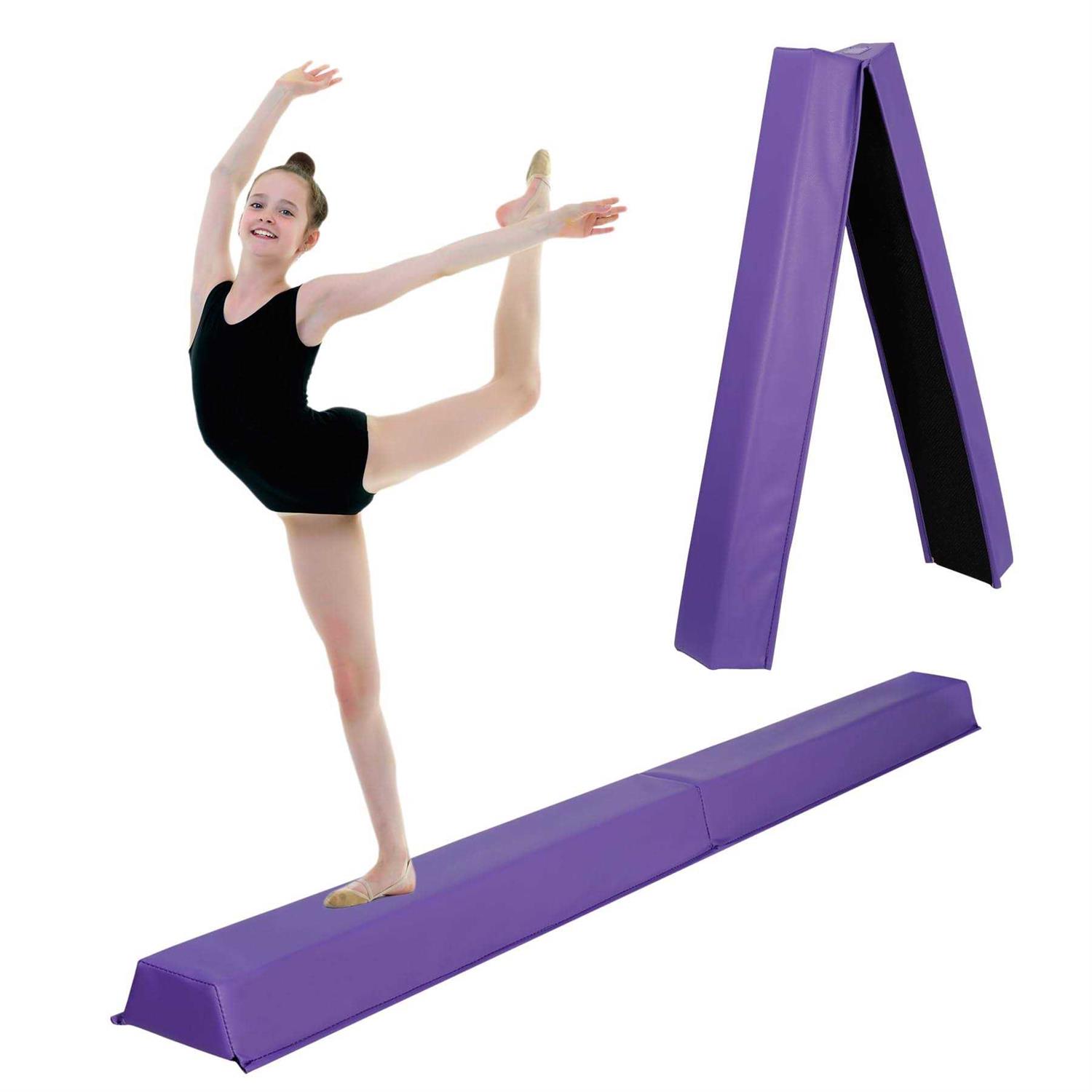 Jupiterforce 6ft Folding Balance Beam Folding Gymnastic Beam Extra Firm Foam Anti-Slip Bottom Floor Equipment Easy to Store&Carry for Home Training