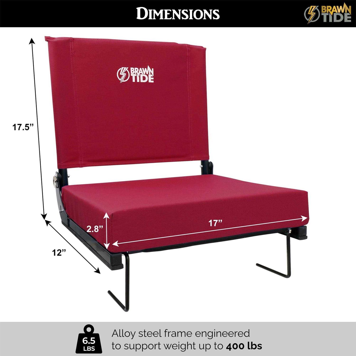 BRAWNTIDE Wide Stadium Seat Chair 2 Pack Extra Thick Padding - Image 4