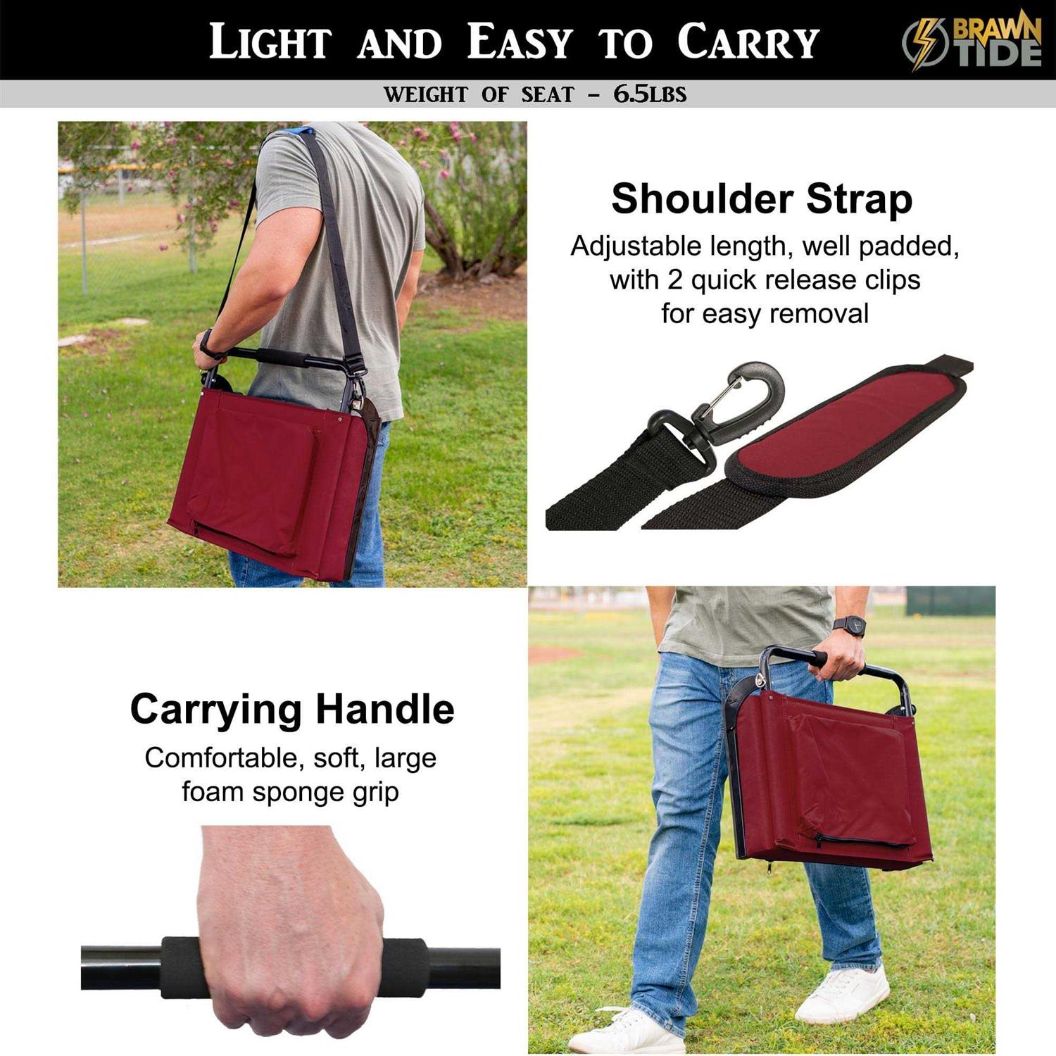 BRAWNTIDE Wide Stadium Seat Chair 2 Pack Extra Thick Padding - Image 5