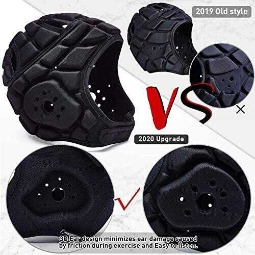 Coolomg Flag Football Helmet 7v7 Soft Shell Rugby Helmet Padded Headgear Soccer Goalie Goalkeeper Head Protector Adjustable for Youth Adults - Image 2