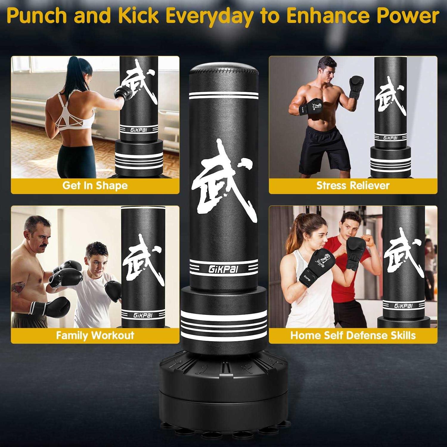 Gikpal Punching Bag Freestanding Heavy Boxing Bag with Stand for Adult - Image 5