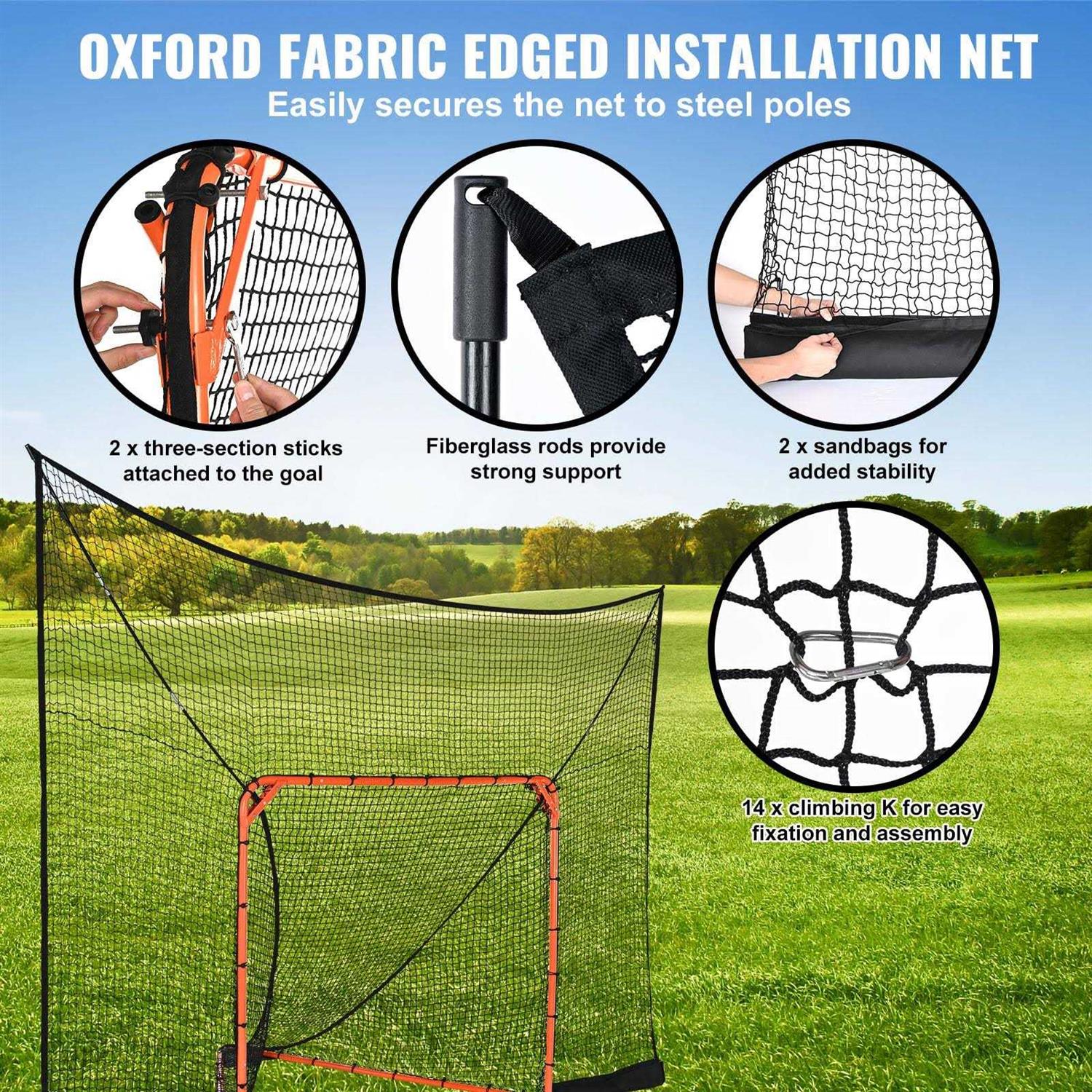VEVOR Hockey Lacrosse Goal Net Backstop with Extended Coverage - Image 3