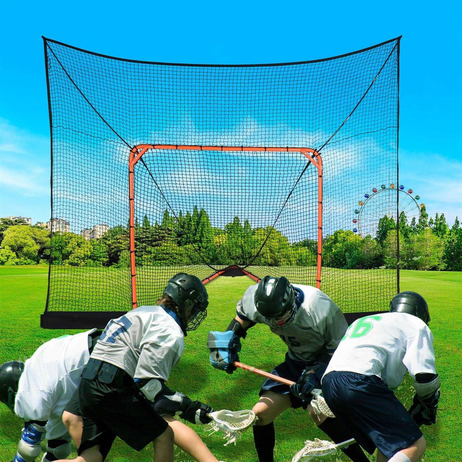 VEVOR Hockey Lacrosse Goal Net Backstop with Extended Coverage - Image 5