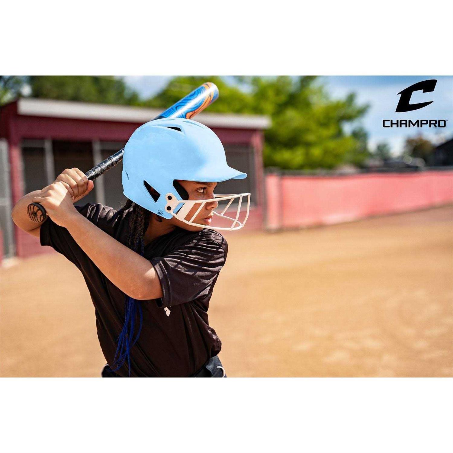 Champro HX Rise Pro Fastpitch Softball Batting Helmet White - Image 4