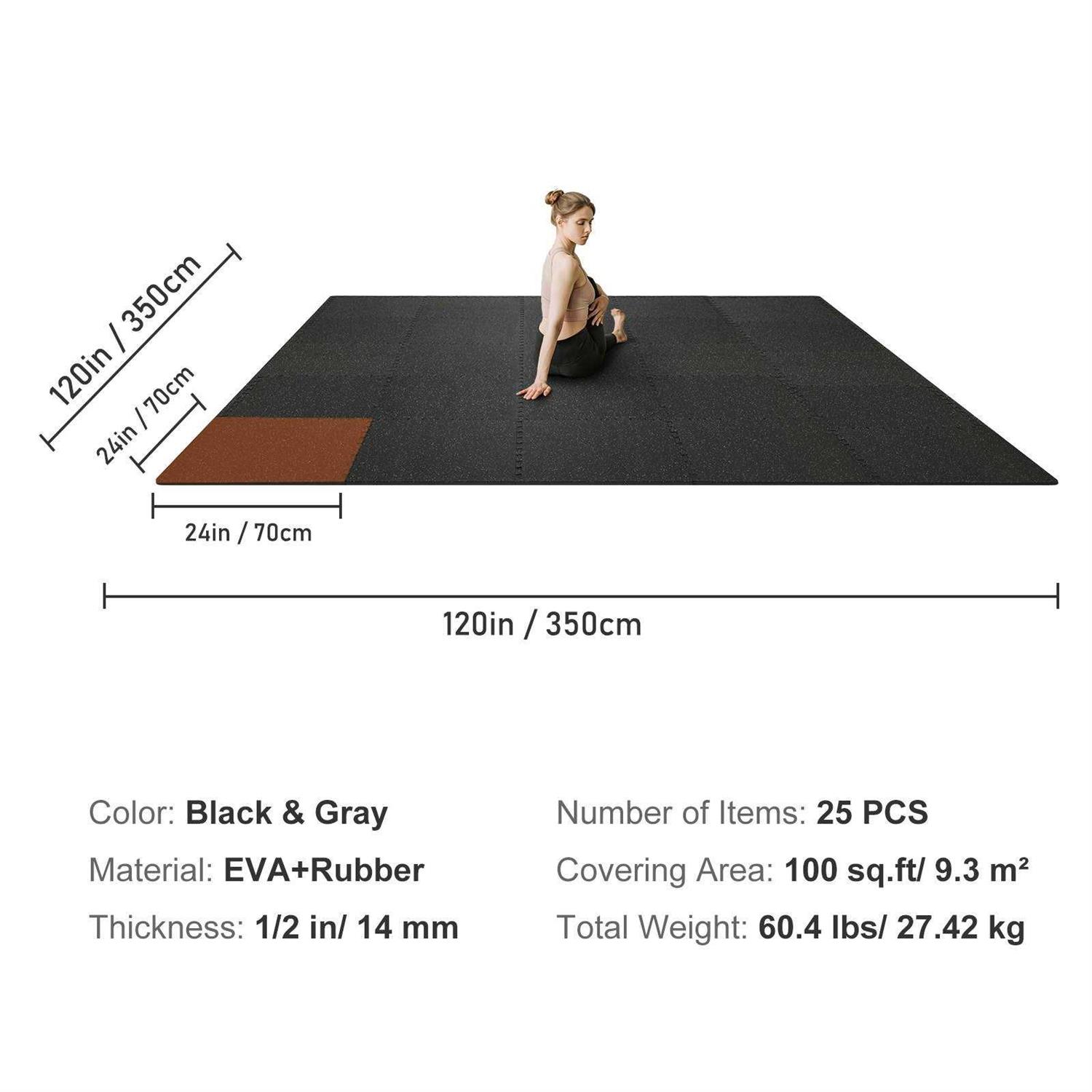 VEVOR Gym Floor Mats 1/2 inch Thick - Image 4