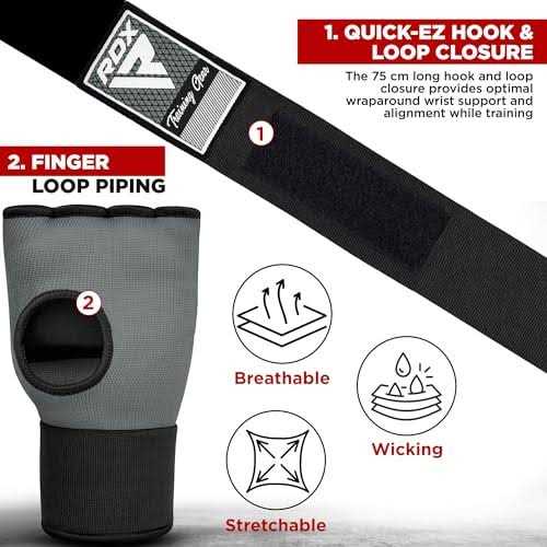 RDX Gel Boxing Hand Wraps Inner Gloves Quick 75cm Long Wrist Straps - Image 5