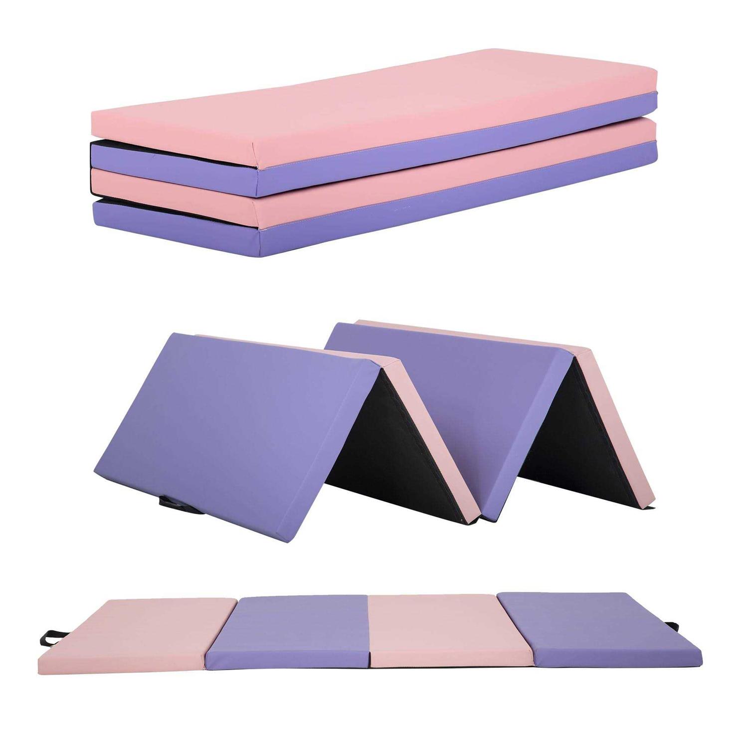 PayLessHere Gymnastics Mat Wrestling Mat Tumbling Mat Gym Mat Folding Gymnastic Mat Indoor Outdoor Gymnastic Mat Thick Pu Leather Exercise Mat for Tumbling