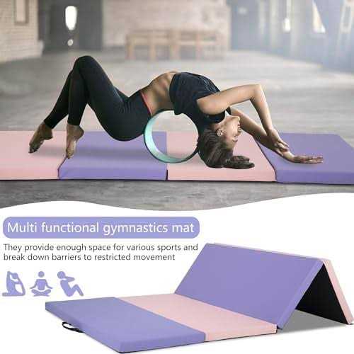 PayLessHere Gymnastics Mat Wrestling Mat Tumbling Mat Gym Mat Folding Gymnastic Mat Indoor Outdoor Gymnastic Mat Thick Pu Leather Exercise Mat for Tumbling - Image 3