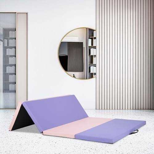 PayLessHere Gymnastics Mat Wrestling Mat Tumbling Mat Gym Mat Folding Gymnastic Mat Indoor Outdoor Gymnastic Mat Thick Pu Leather Exercise Mat for Tumbling - Image 4