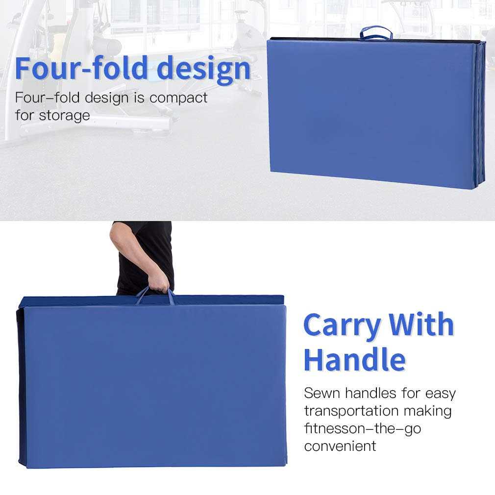 PayLessHere Gymnastics Mat Wrestling Mat Tumbling Mat Gym Mat Folding Gymnastic Mat Indoor Outdoor Gymnastic Mat Thick Pu Leather Exercise Mat for Tumbling - Image 3