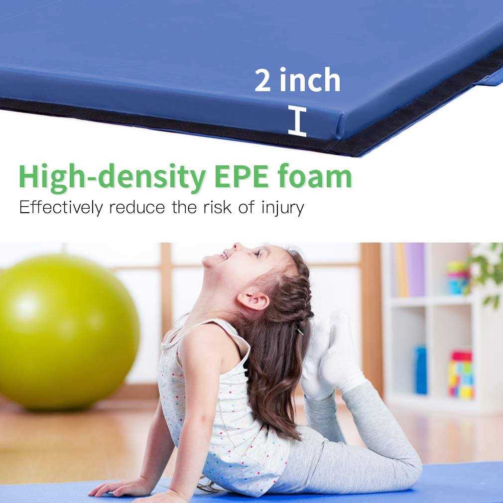 PayLessHere Gymnastics Mat Wrestling Mat Tumbling Mat Gym Mat Folding Gymnastic Mat Indoor Outdoor Gymnastic Mat Thick Pu Leather Exercise Mat for Tumbling - Image 5