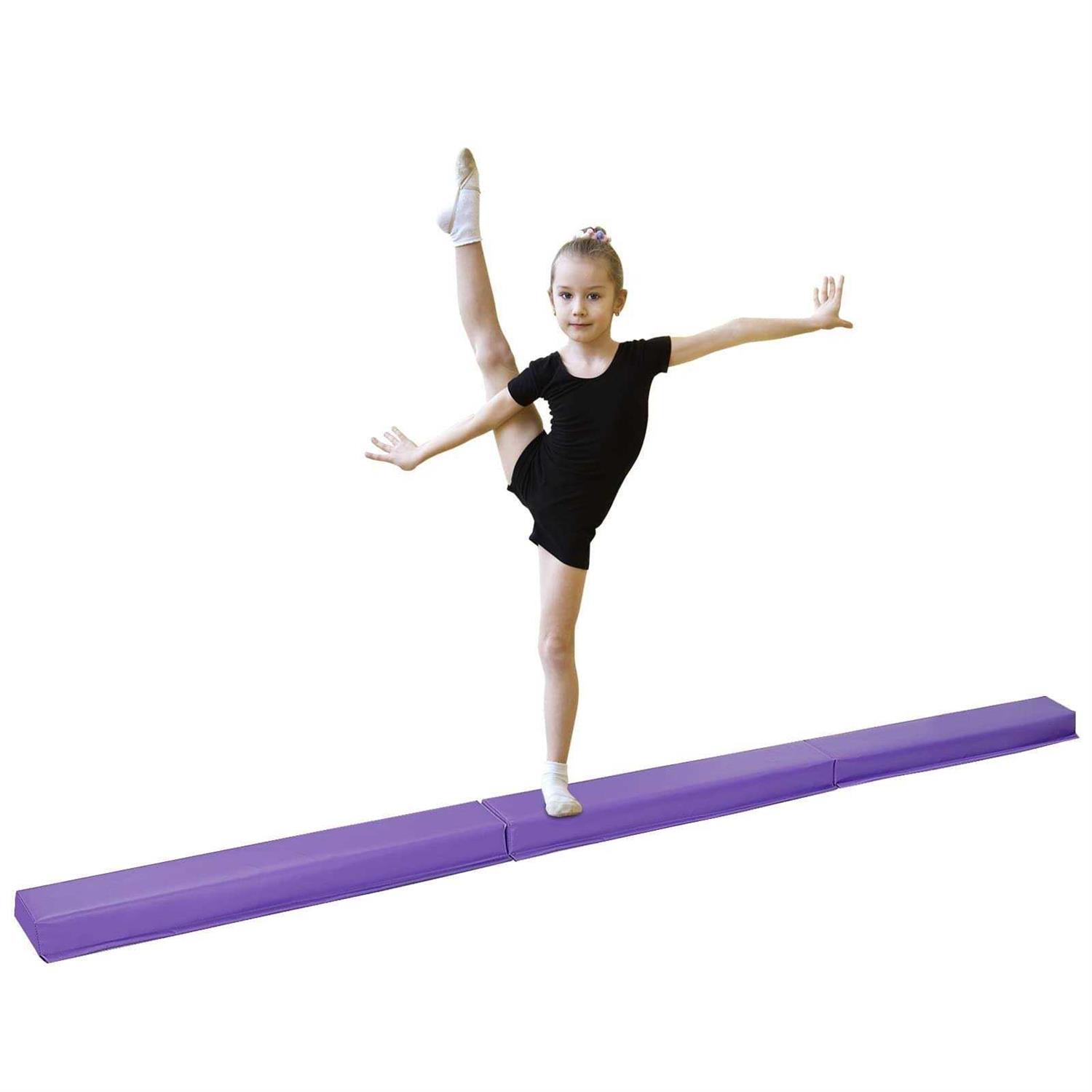 Oteymart Balance Beam Folding Gymnastics Beam Extra Firm Foam Anti-Slip Bottom Equipment for Floor Home Training