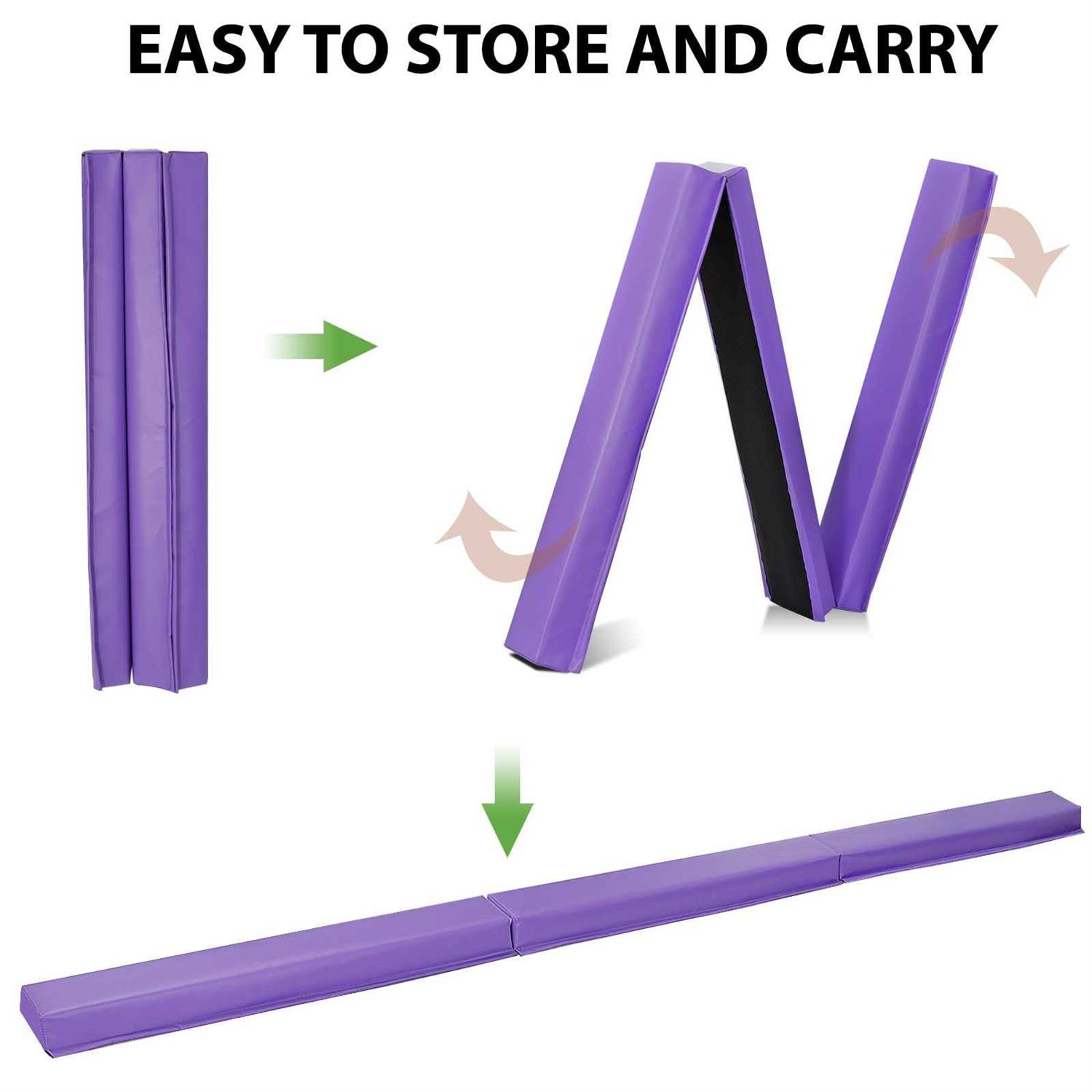 Oteymart Balance Beam Folding Gymnastics Beam Extra Firm Foam Anti-Slip Bottom Equipment for Floor Home Training - Image 2