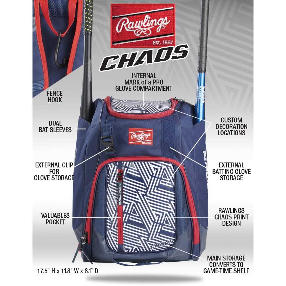 Rawlings CHAOS Backpack Bag Series - Image 3