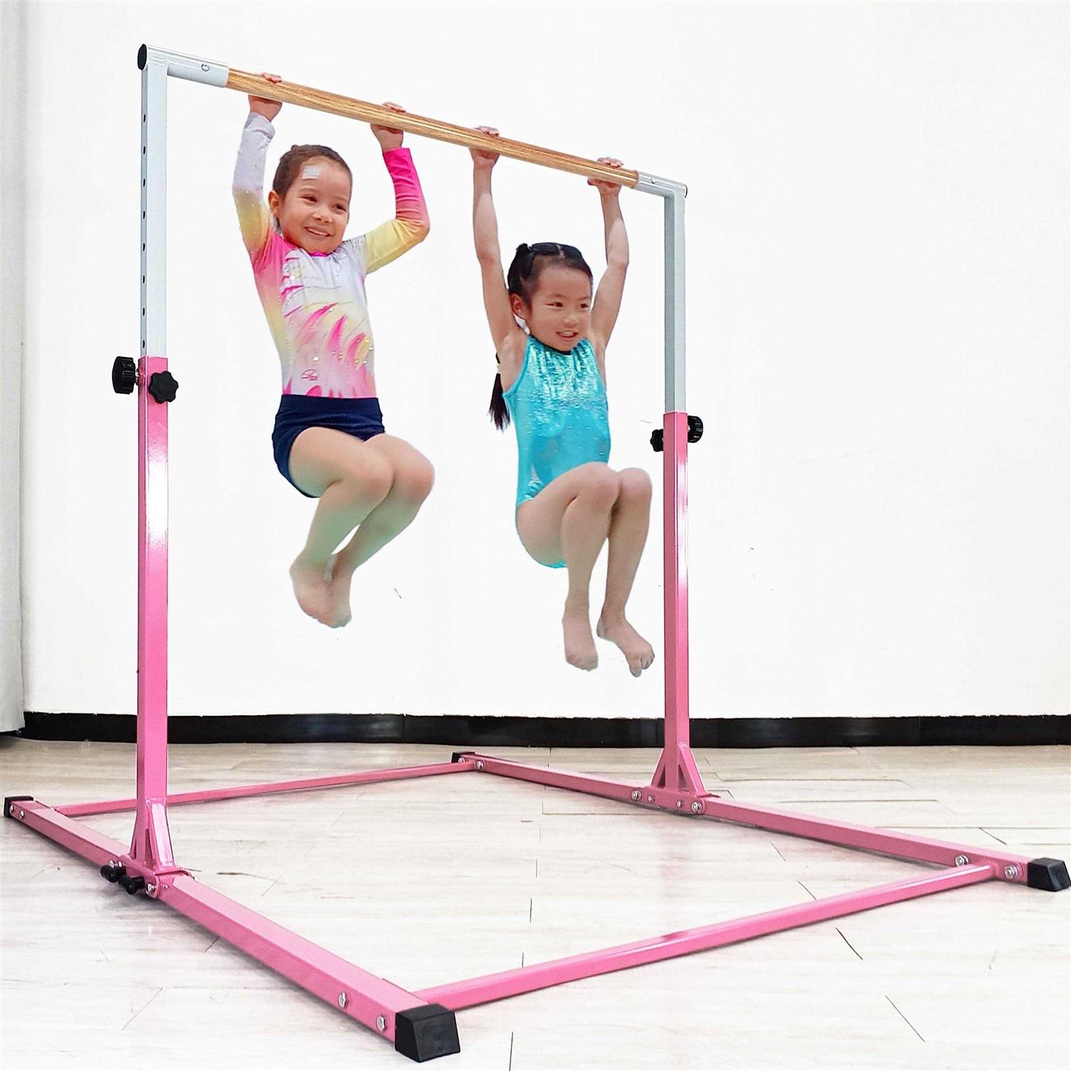 Seliyoo Foldable Gymnastic kip bar for Kids Ages 3-15 Gymnastics bar -Base Length 5FT/6FT, Adjustable Height,Gymnastics Equipment for Home and Gym - Image 4