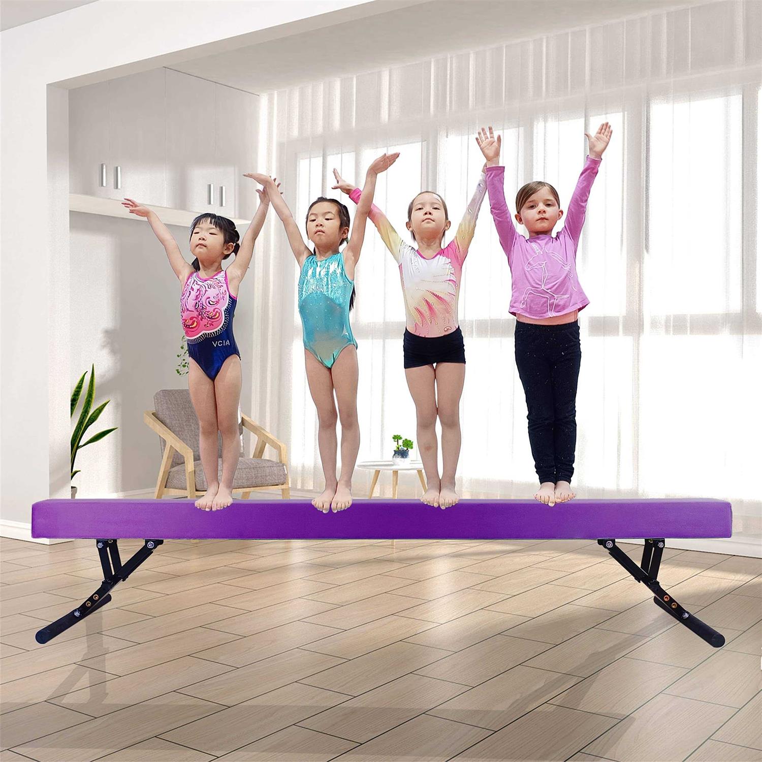 Seliyoo Adjustable Balance Beam for Kids 8FT gymnasitcs Beam high and Lower Floor Beam for Gymnastic Center Gymnastics Equipment for All - Image 3