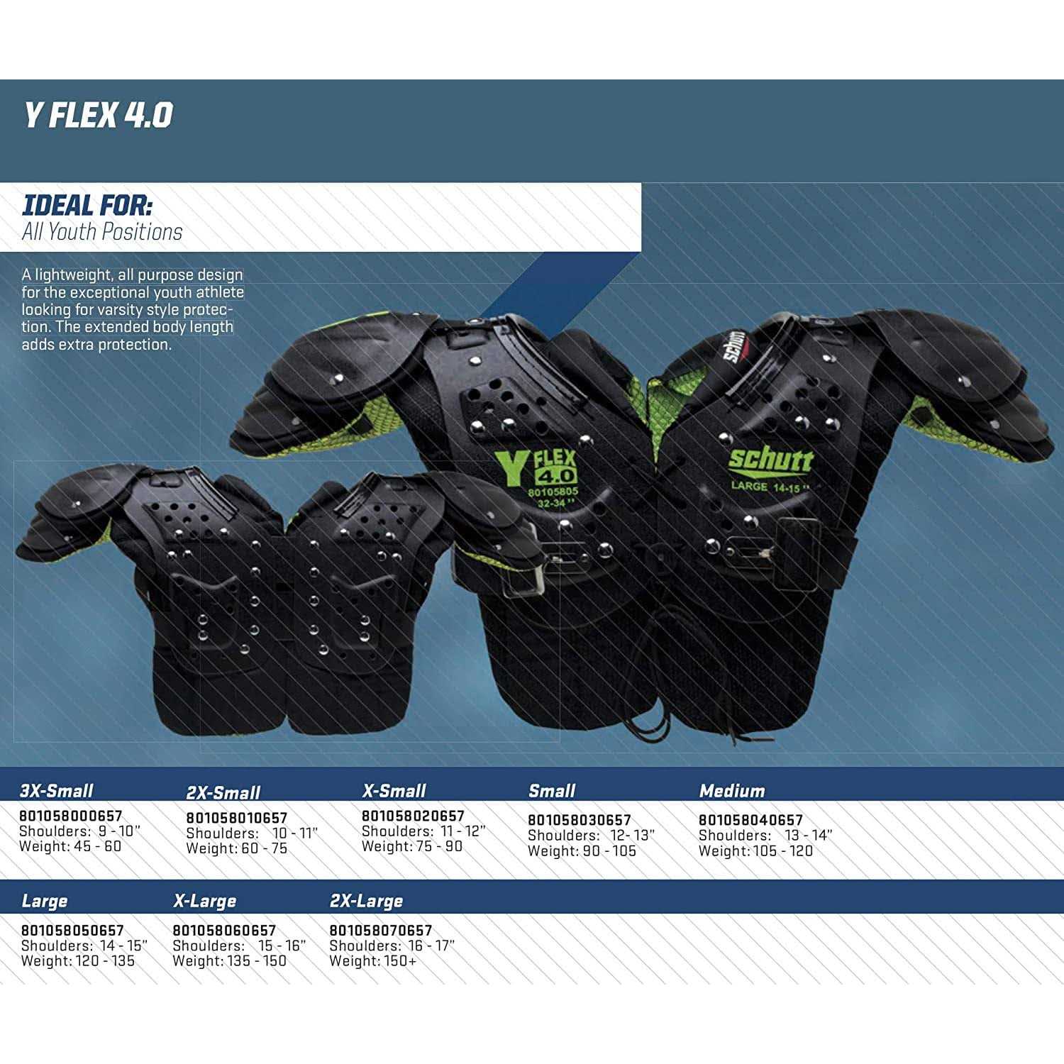 Schutt Y Flex 4.0 Youth Shoulder Pads - Image 3